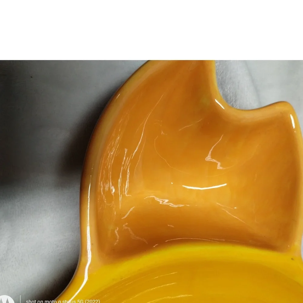 Yellow Crab Shaped Divided Serving Dish Seafood Party‎ Platter Beach Decor 14